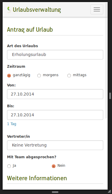 "Urlaubsantrag Mobile"