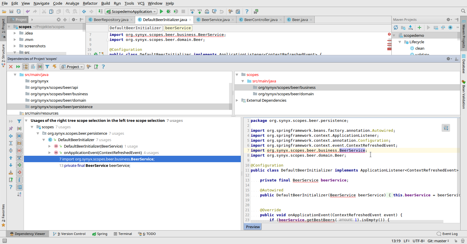"Violations view from dependencies"