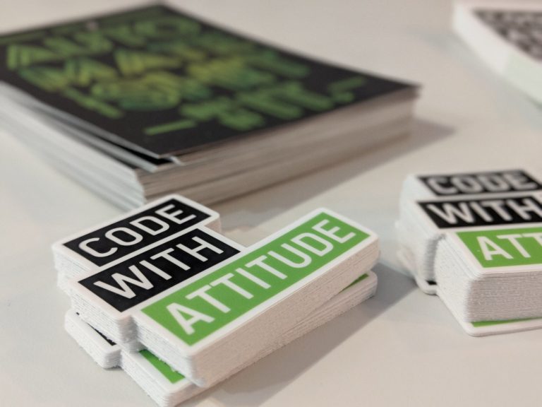 Code with attitude Sticker