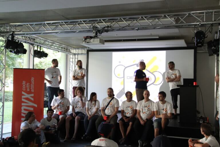 Mentoren der Devoxx4Kids auf der Bühne