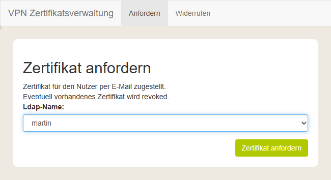 Selfservice VPN